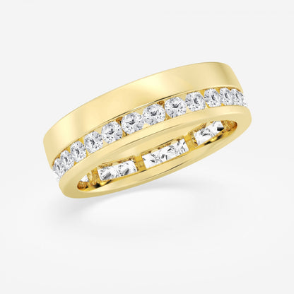 Round  Men's Eternity Band with Satin Finish - 6.6mm Width