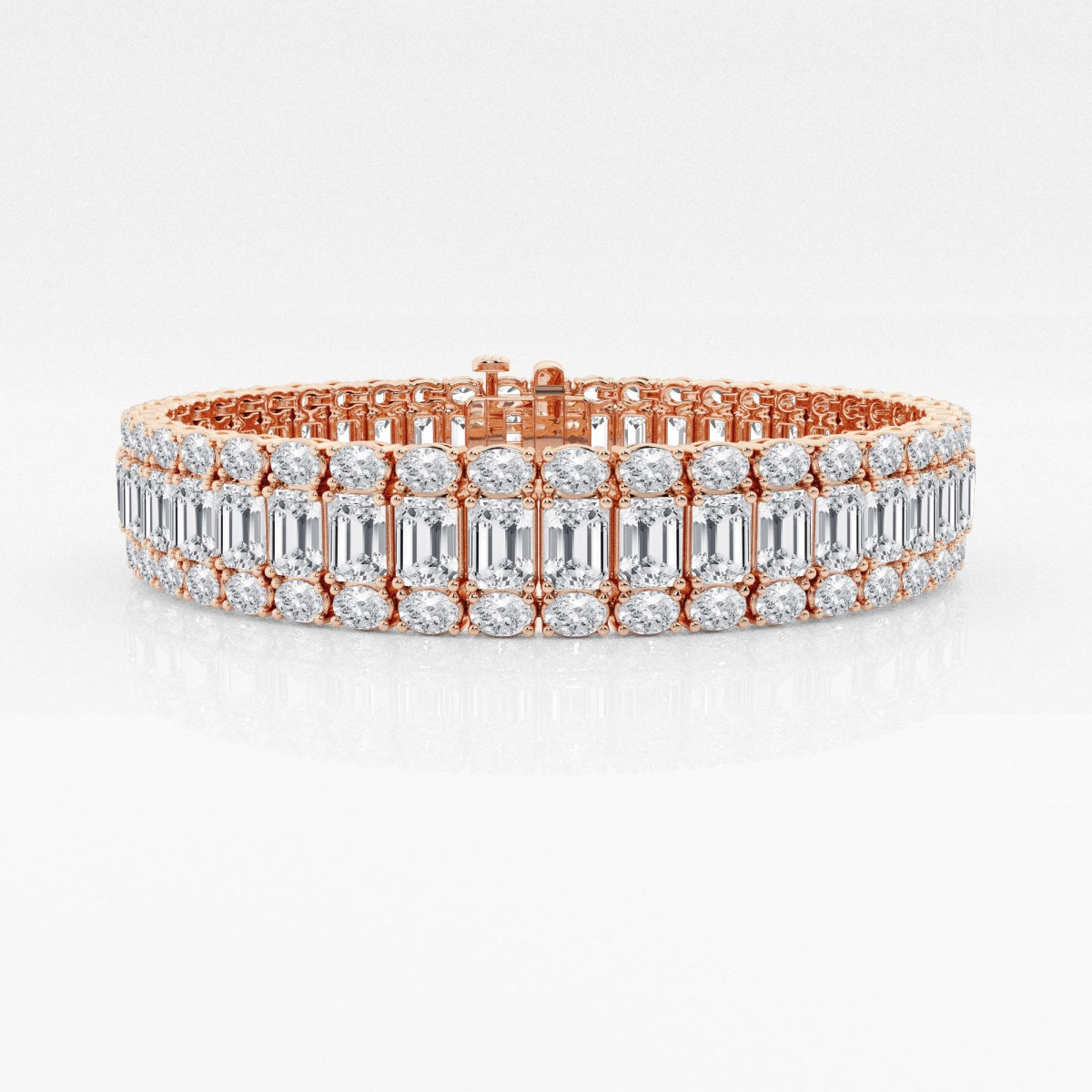 Emerald Moissanite Three Row Fashion Bracelet – view 4