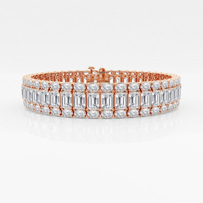 Emerald Moissanite Three Row Fashion Bracelet