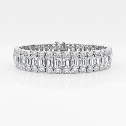 Emerald Moissanite Three Row Fashion Bracelet
