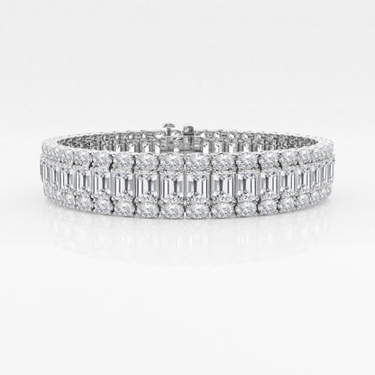 Emerald Moissanite Three Row Fashion Bracelet