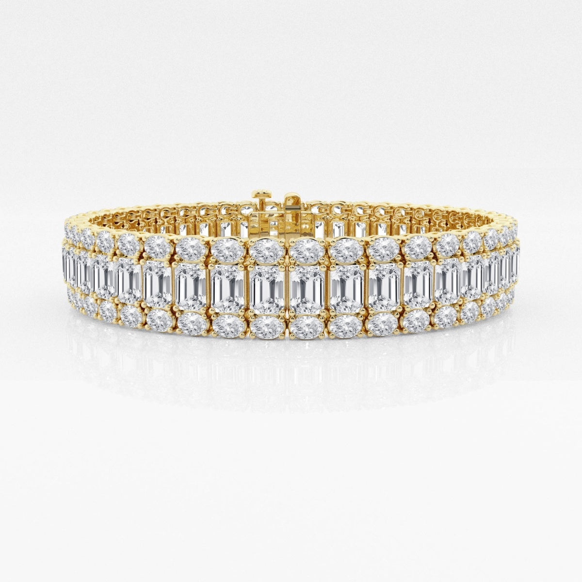 Emerald Moissanite Three Row Fashion Bracelet – view 2