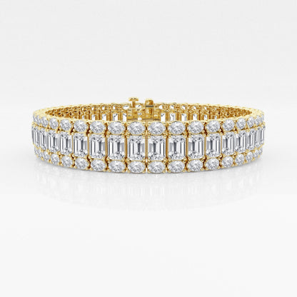 Emerald Moissanite Three Row Fashion Bracelet