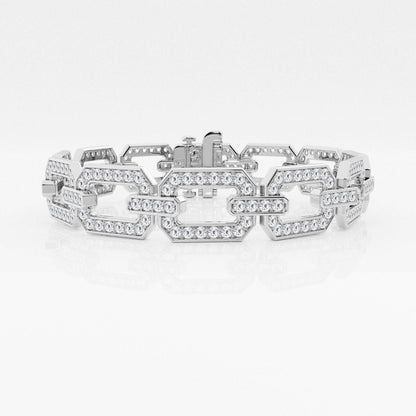 Round Moissanite Open Link Pave Fashion Bracelet