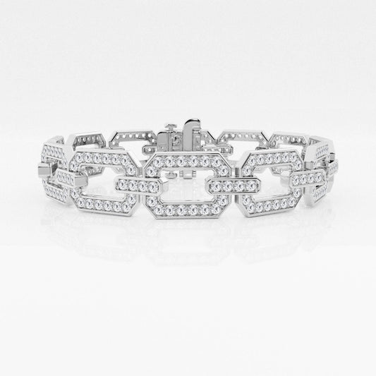 Round Moissanite Open Link Pave Fashion Bracelet