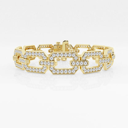 Round Moissanite Open Link Pave Fashion Bracelet