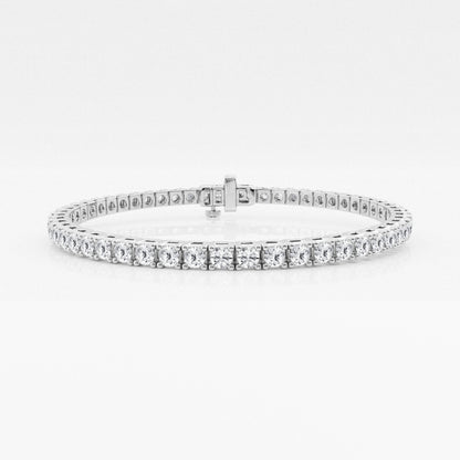 Round Moissanite Four Prong Box Tennis Bracelet - 6 Inches