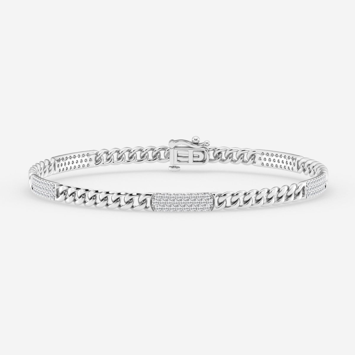 Round Moissanite Cuban Link Bracelet