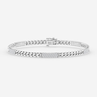 Round Moissanite Cuban Link Bracelet