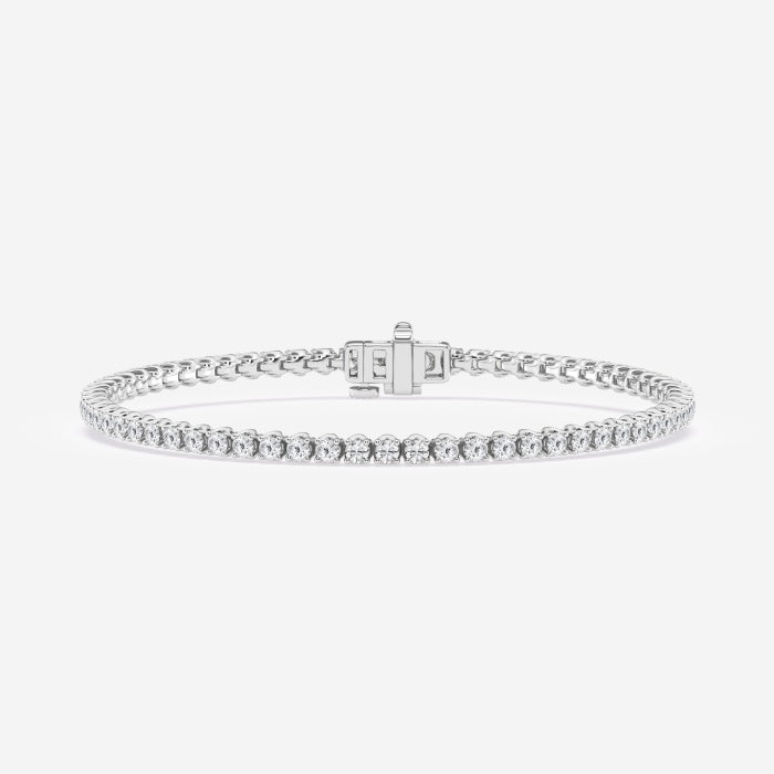 Round Moissanite Tulip Prong Tennis Bracelet