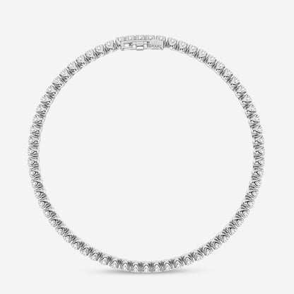 Round Moissanite Tulip Prong Tennis Bracelet