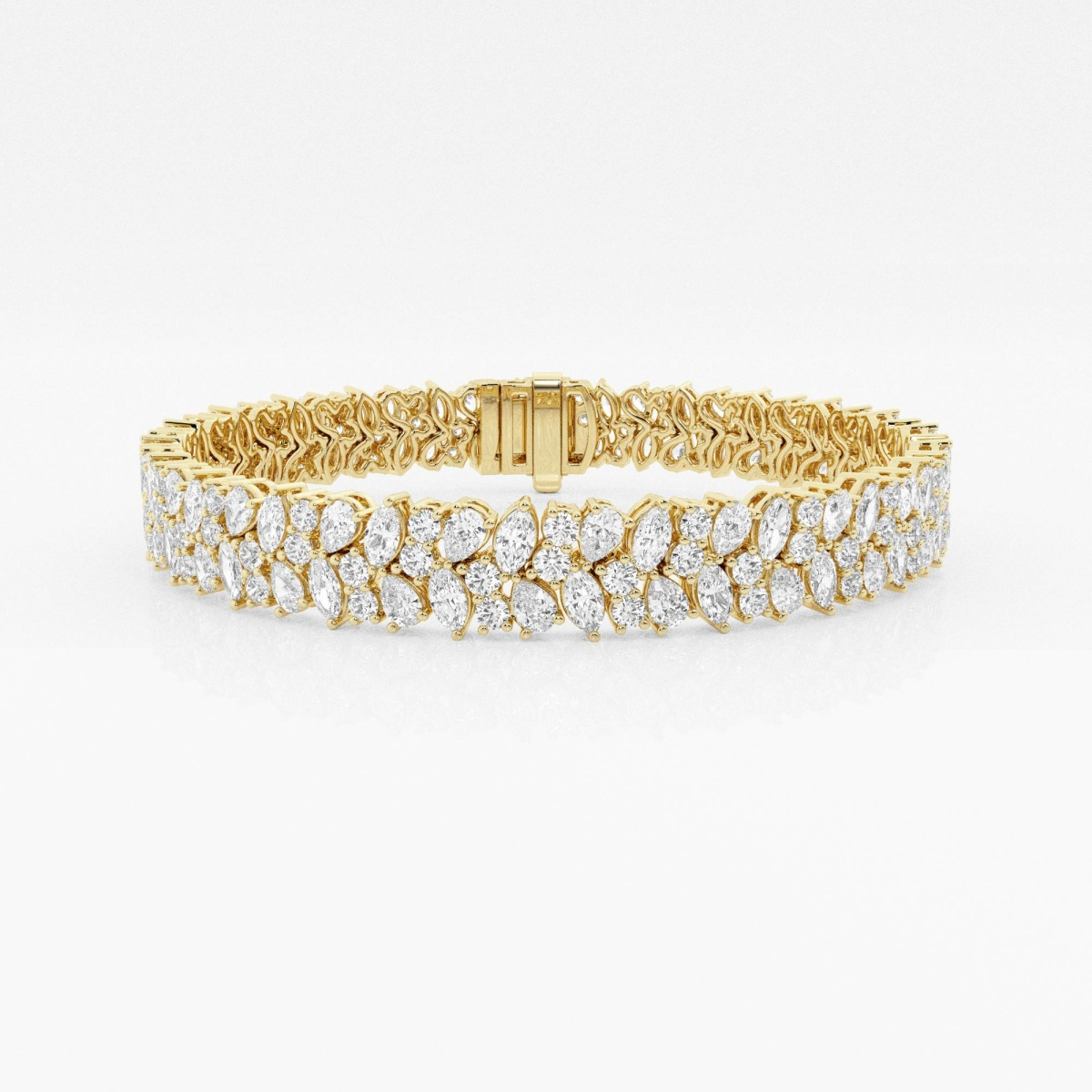 (13 CT TW) Round Pear and Marquise Fashion Bracelet