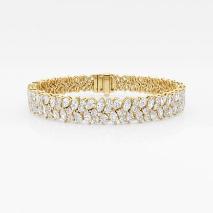 (13 CT TW) Round Pear and Marquise Fashion Bracelet
