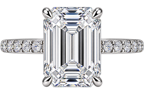 Emerald-cut diamond ring
