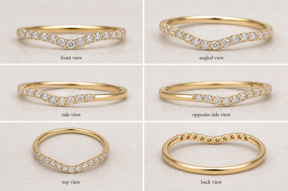 Pavé Diamond Band – Thin Curved Stackable Wedding Ring