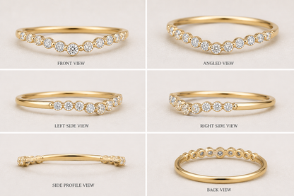 Curved Bezel Diamond Band | 2mm Gold Contour Wedding Ring