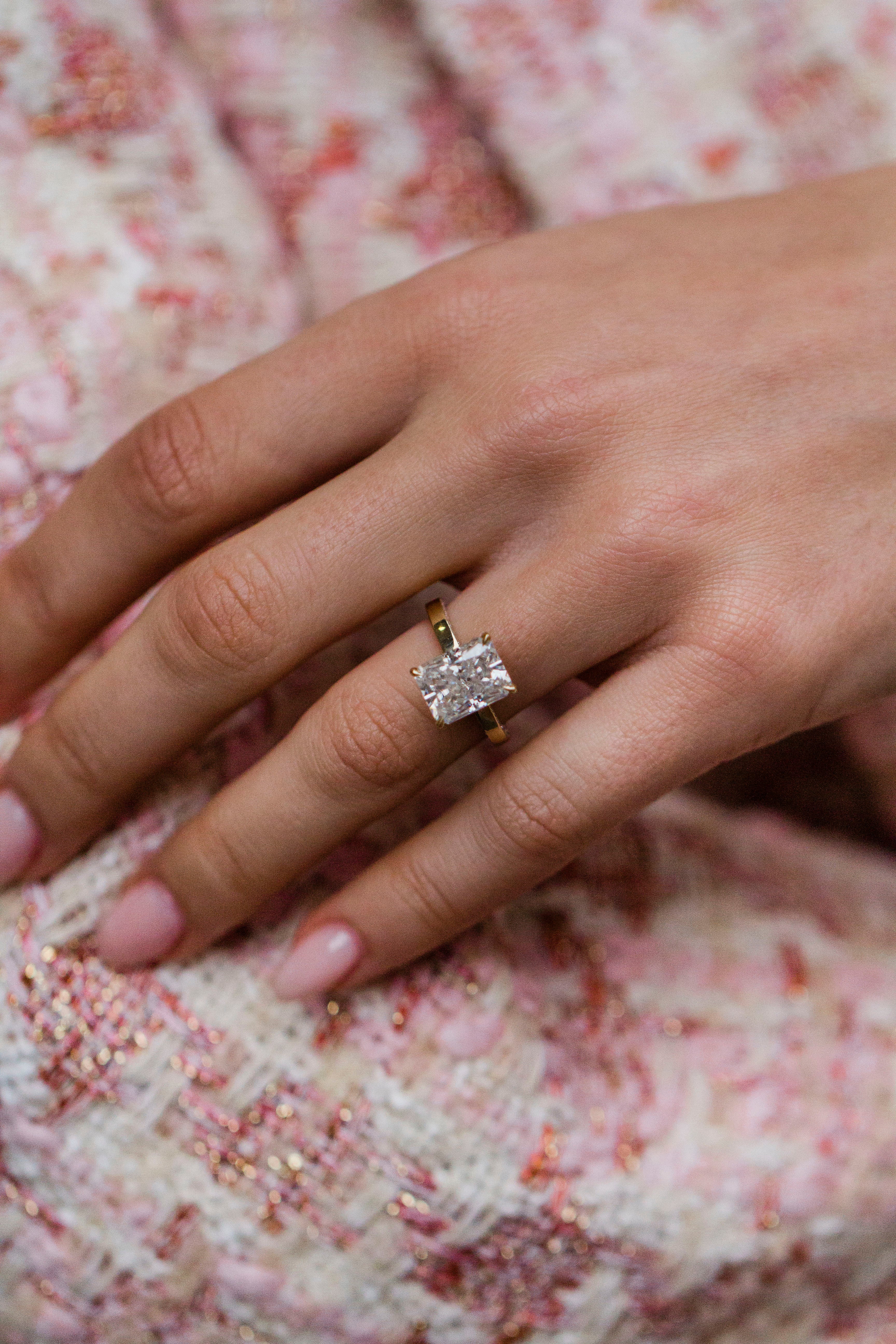 3 Carat Emerald Cut Parallel Solitaire Engagement Ring – view 7