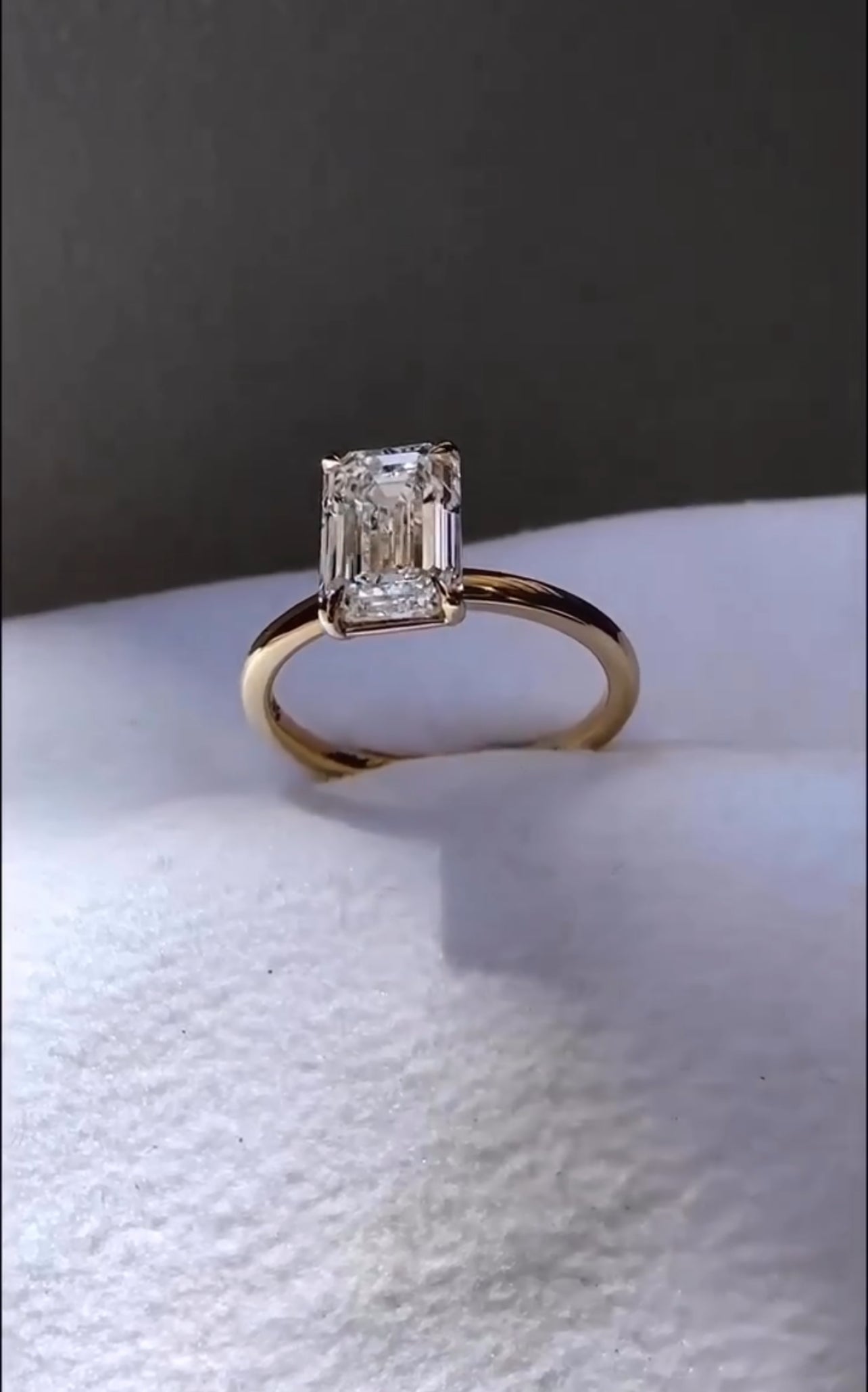 2 Carat Emerald Cut with a Solitaire Band – view 2