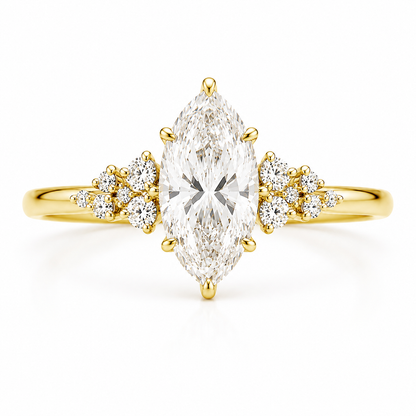 4 Carat Marquise Diamond Floral Engagement Ring