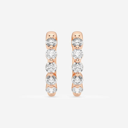 Round Moissanite Floating Hoop Earrings