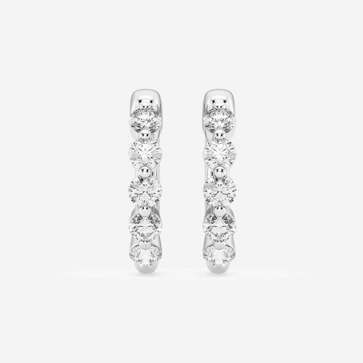Round Moissanite Floating Hoop Earrings