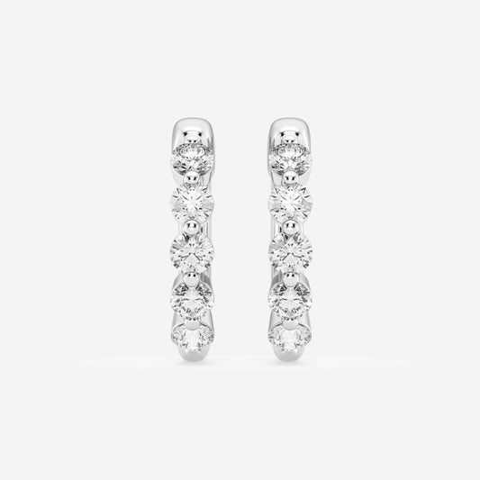 Round Moissanite Floating Hoop Earrings