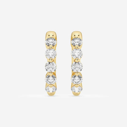 Round Moissanite Floating Hoop Earrings