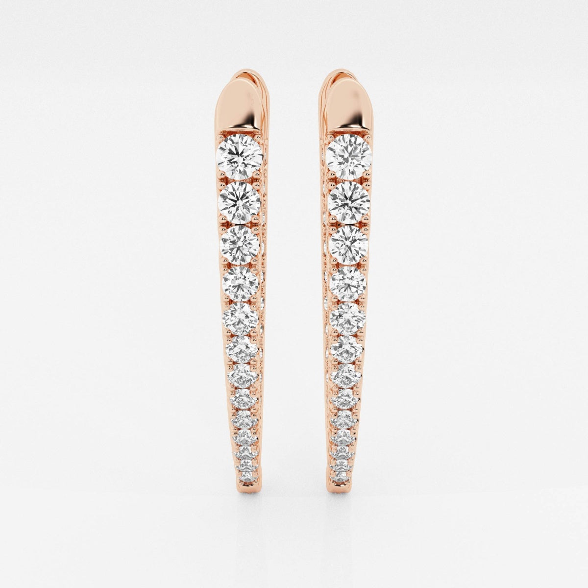 Round Moissanite Graduated Inside Out Hoop Earrings – view 5