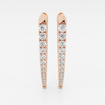 Round Moissanite Graduated Inside Out Hoop Earrings