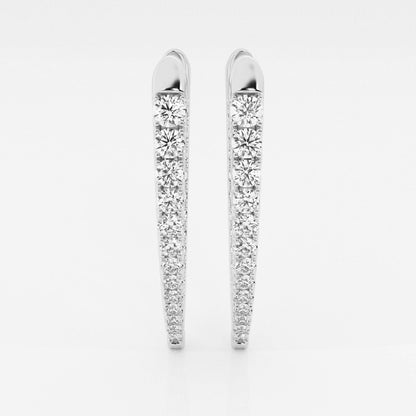 Round Moissanite Graduated Inside Out Hoop Earrings