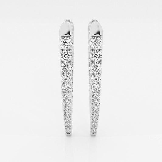 Round Moissanite Graduated Inside Out Hoop Earrings