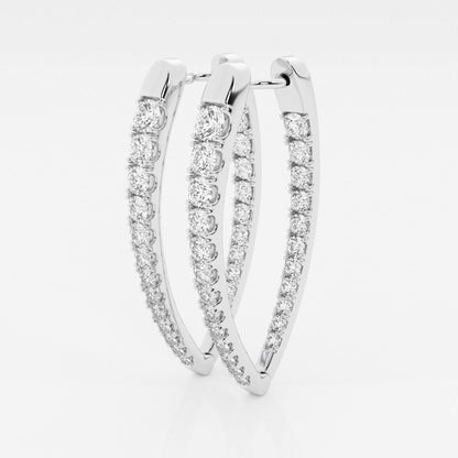 Round Moissanite Graduated Inside Out Hoop Earrings