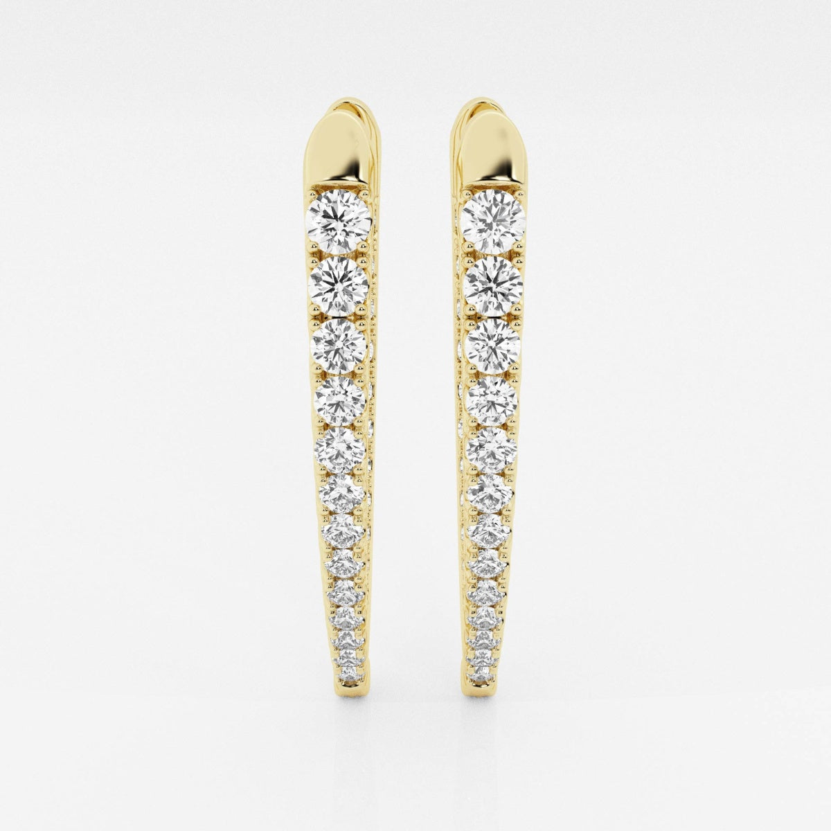 Round Moissanite Graduated Inside Out Hoop Earrings – view 4