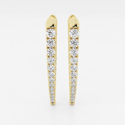 Round Moissanite Graduated Inside Out Hoop Earrings