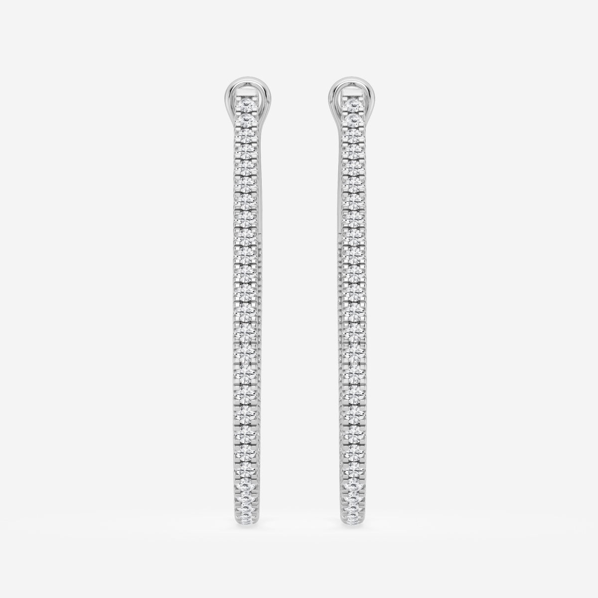 Round Moissanite Inside Out Hoop Earrings – view 3