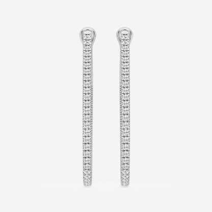 Round Moissanite Inside Out Hoop Earrings