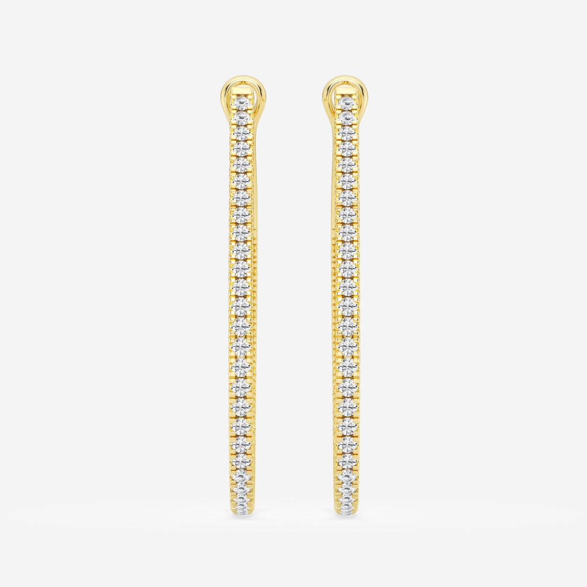Round Moissanite Inside Out Hoop Earrings – view 4