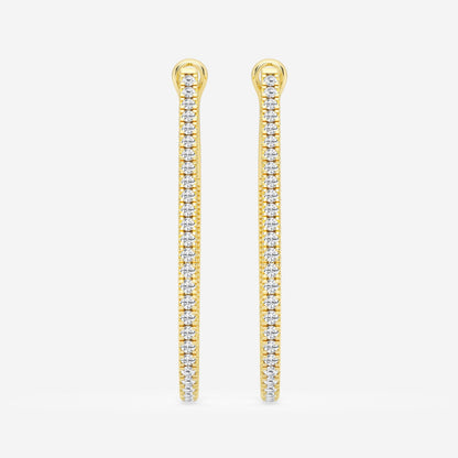 Round Moissanite Inside Out Hoop Earrings