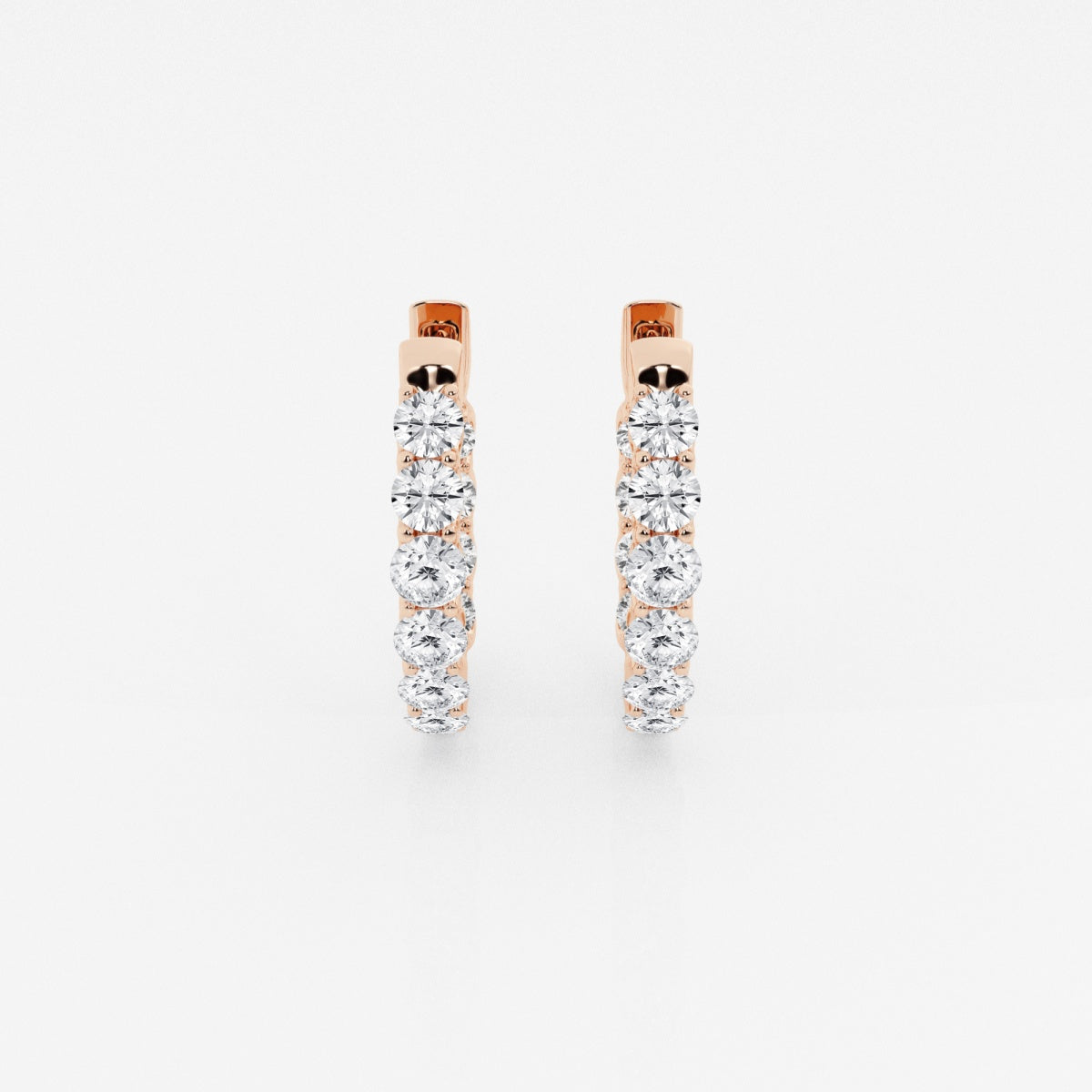 Round Moissanite Oval-Shaped Inside Out Hoop Earrings – view 6