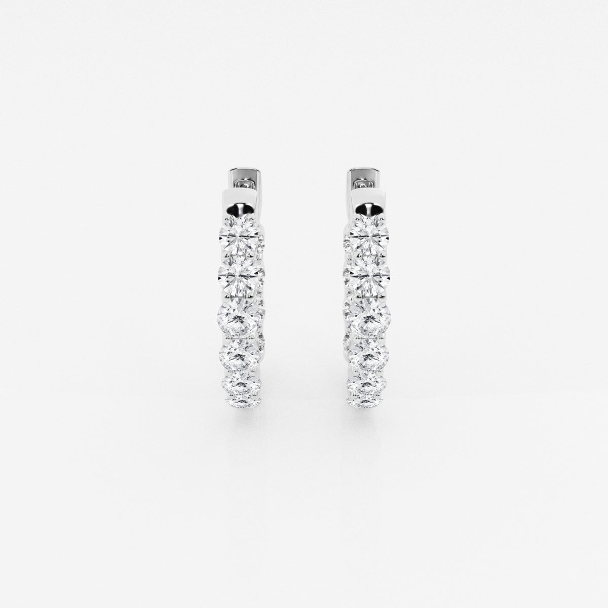 Round Moissanite Oval-Shaped Inside Out Hoop Earrings – view 4