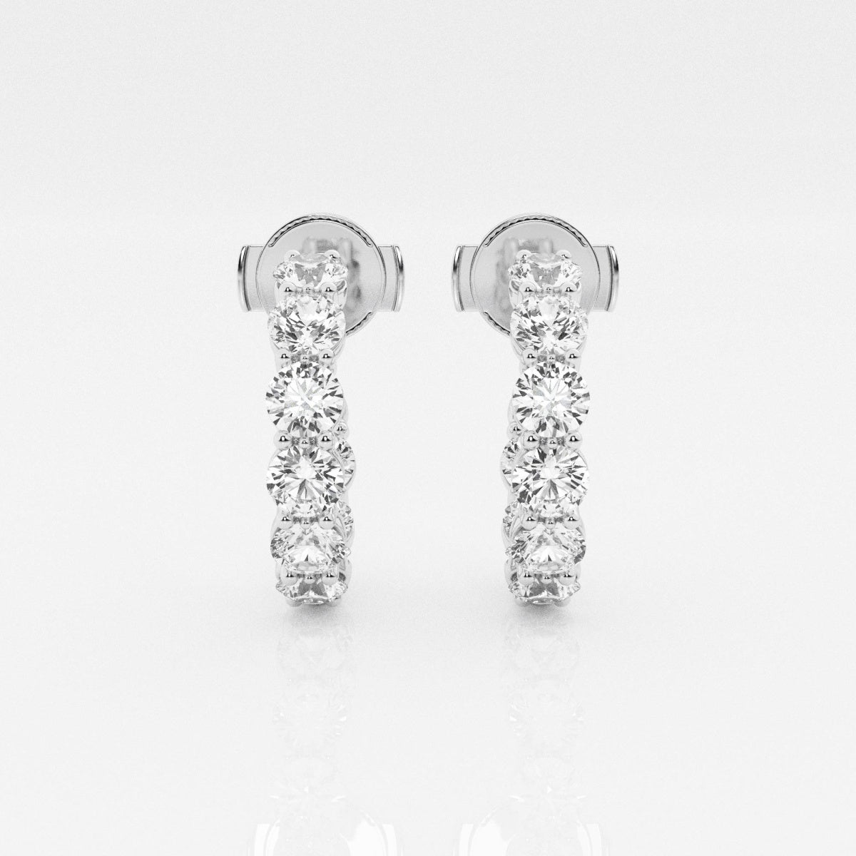 Round Moissanite Open Hoop Earrings