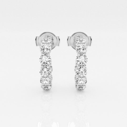 Round Moissanite Open Hoop Earrings