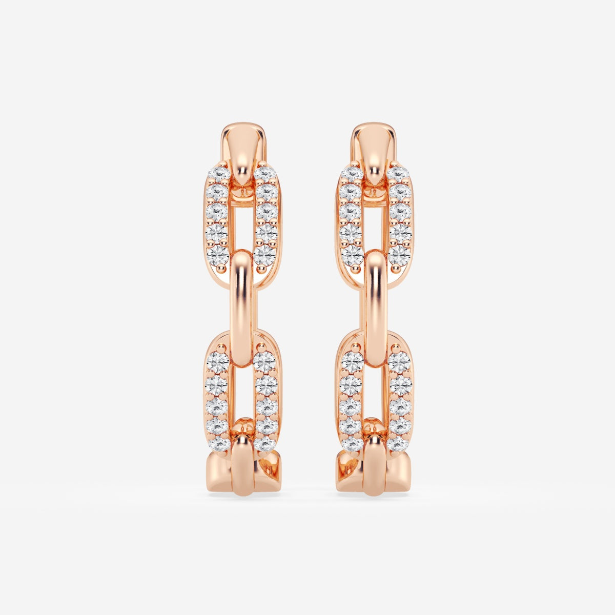 Round Moissanite Petite Paperclip Hoop Earrings – view 4