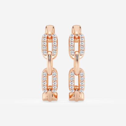 Round Moissanite Petite Paperclip Hoop Earrings