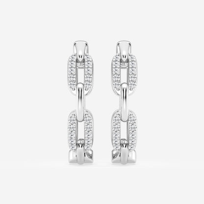 Round Moissanite Petite Paperclip Hoop Earrings