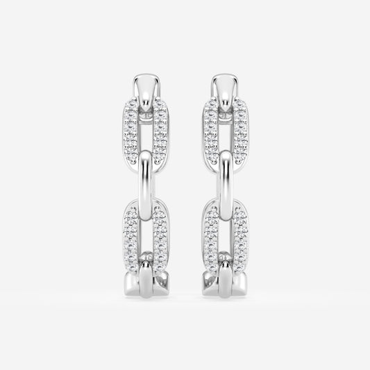 Round Moissanite Petite Paperclip Hoop Earrings