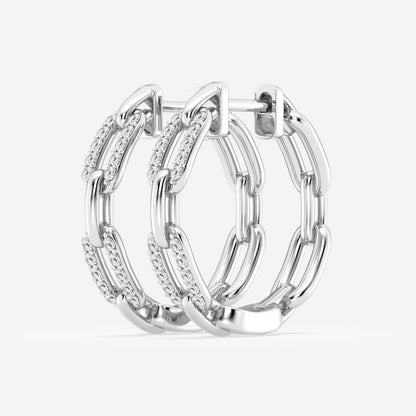 Round Moissanite Petite Paperclip Hoop Earrings