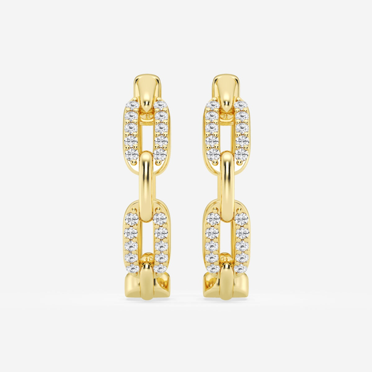Round Moissanite Petite Paperclip Hoop Earrings – view 3