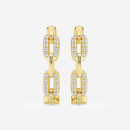 Round Moissanite Petite Paperclip Hoop Earrings