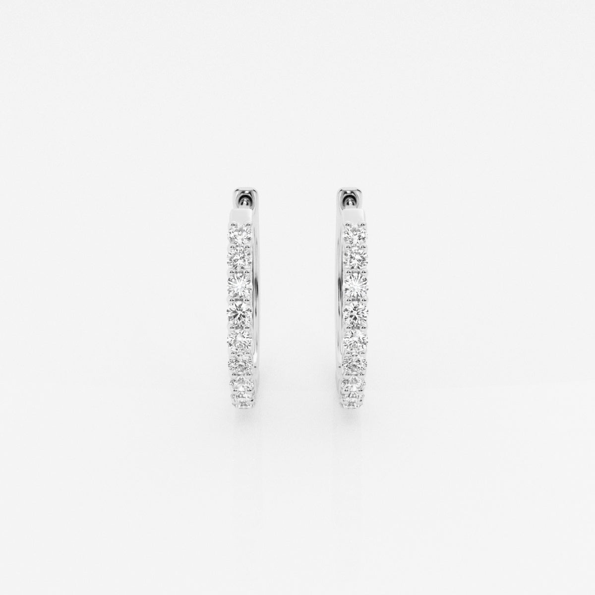 Round Moissanite Shared Prong Hoop Earrings